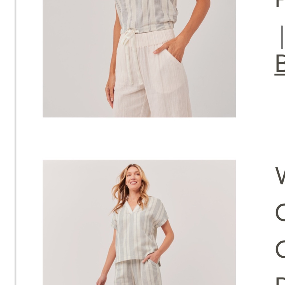 PACT Set Organic Women's East Coast Stripe The Coastal Smocked Tank & Daily Pant